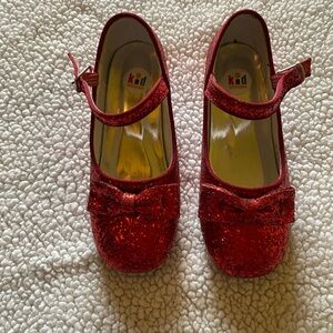 's Red Glitter Mary Jane Dress Shoes